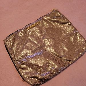 Nwot Victoria Secret Gold Sequin Makeup Bag